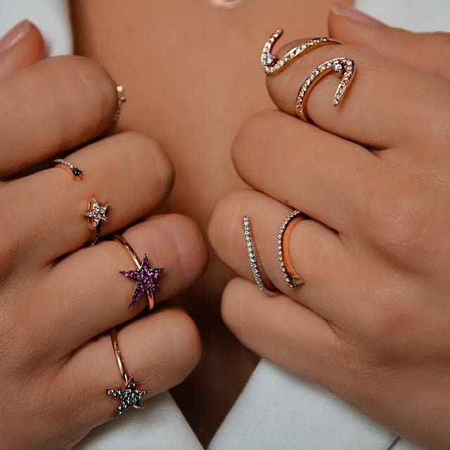 Contemporary Own Your Story Blackout Rock Star Ring in Rose Gold, Size 4 For Sale - Image 3 of 12