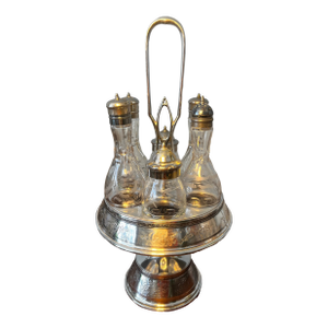 Antique Victorian Silver Plated Reed & Barton Cruet Serving Set
