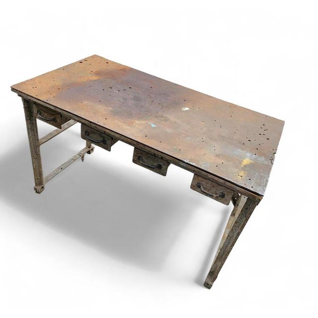 Metal Industrial Iron Table, 1960s For Sale - Image 7 of 11