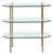Mid 20th Century Brass Three-Tiered Table with Glass Shelves and Foliage Motifs For Sale