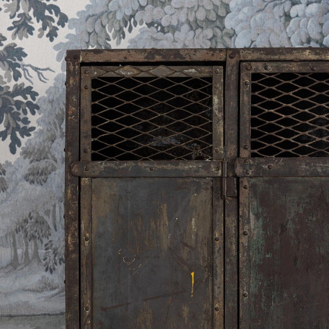 Industrial Antique French Slate Mine Metal Lockers, Circa 1900 For Sale - Image 3 of 17
