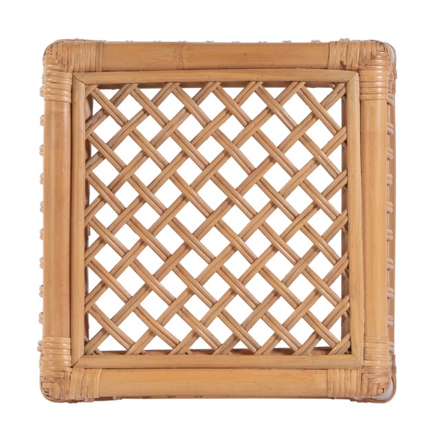 Wood Antigua 24.75 in. Seat Height Square Rattan Counter Stool with Footrest, Natural Rattan For Sale - Image 7 of 8