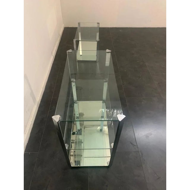 1970s Steel and Crystal Coffee Tables from Cidue, 1970s, Set of 2 For Sale - Image 5 of 15