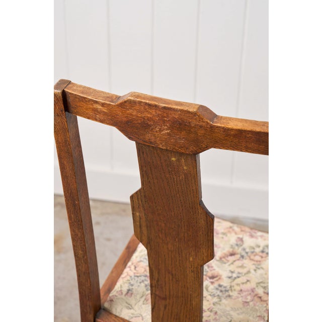 Antique English Oak Carved Back Chair For Sale - Image 10 of 10