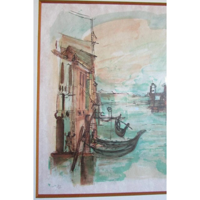 Mid-Century Modern Vintage Venice 8 Color Lithograph by Jean Pradel For Sale - Image 3 of 7
