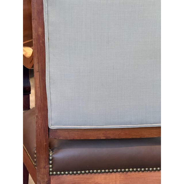 Pair of 19th Century French Fauteuils With Leather Upholstery For Sale - Image 10 of 10