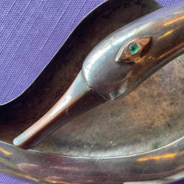 Art Deco 1940s Los Castillo Silverplate Swan Dish For Sale - Image 3 of 7