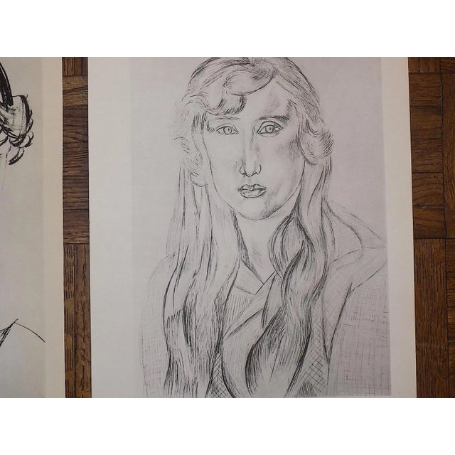Mid-Century Modern Vintage Mid 20th C. Modernist Lithographs-Henri Matisse-Female Portraits-A Pair For Sale - Image 3 of 4