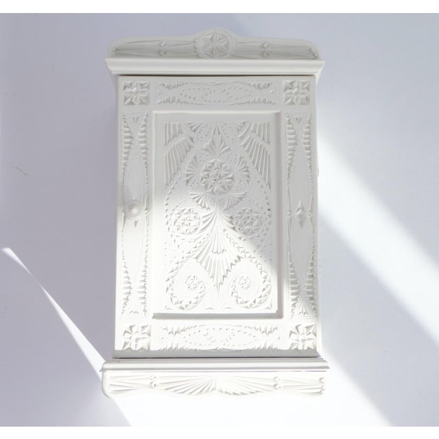 Wood Carved Medicine Cabinet with Glass Shelves, 1920s For Sale - Image 6 of 11