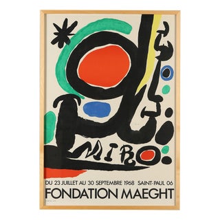 Original Vintage Exhibition Poster in Lithograph by Joan Miro, 1968 For Sale