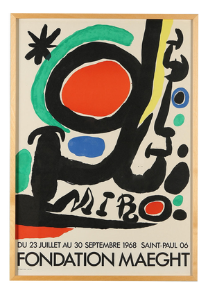 Original Vintage Exhibition Poster in Lithograph by Joan Miro, 1968