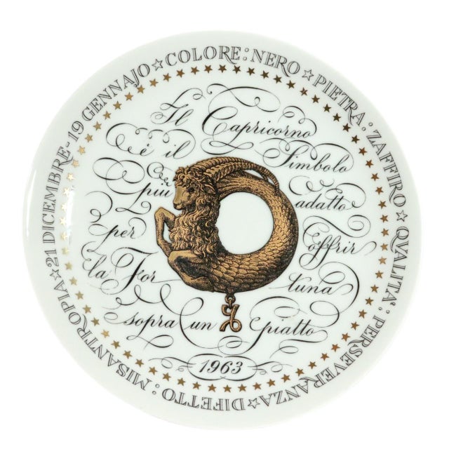 Piero Fornasetti Zodiac Plates for Perugia, Complete Set of Twelve, Serie Zodiaci For Sale - Image 10 of 13