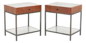 George Nelson Style Side Tables, Pair