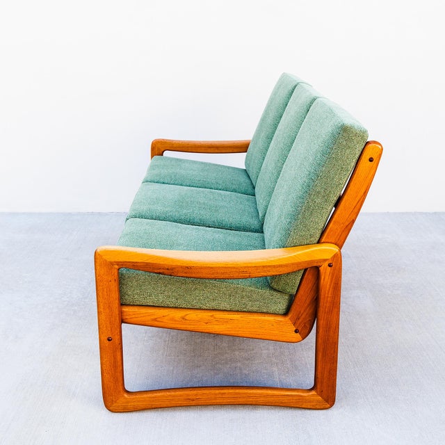 1990s Restored Danish Modern Solid Teak Three Seater Sofa For Sale - Image 14 of 15