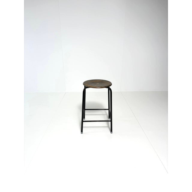 Black Vintage Industrial Bar Stool by Schmitz For Sale - Image 8 of 16