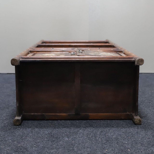 Vintage Rosewood Display Cabinet With Mother-of-Pearl Inlay For Sale - Image 4 of 10