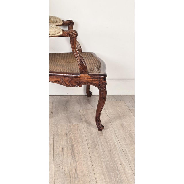 Pair of Louis XV Large Caned Armchairs, France Circa 1760 For Sale - Image 9 of 13