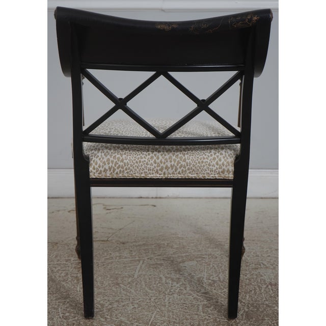 Interior Crafts Interior Crafts Black & Gold Chinoiserie Arm Chair For Sale - Image 4 of 18