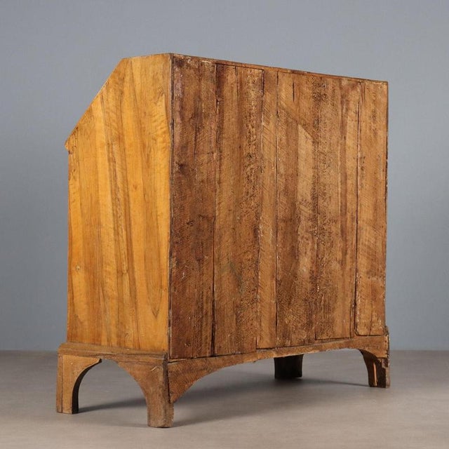 Walnut and Walnut Burl Drop-Leaf Cabinet For Sale - Image 12 of 13