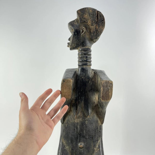 Early 20th Century Dan Female Figure Mancala Game Board on Custom Base For Sale - Image 9 of 11