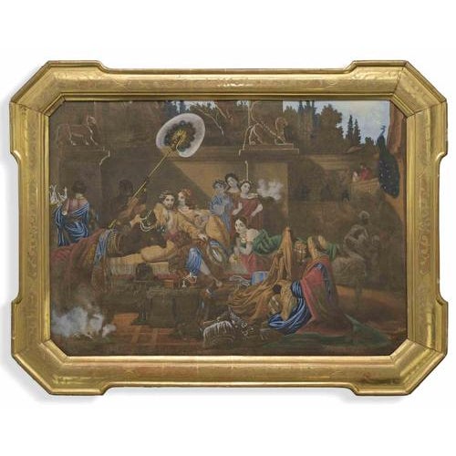 Interior of an Harem is a modern artwork realized in the late 19th Century. Oil on Canvas. Not signed. Includes a...