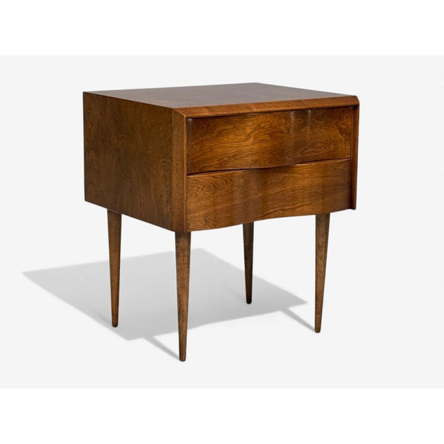 1950s Edmond J Spence, Swedish Modern, Maple, Rare Wave Nightstands, 1950s, A Pair For Sale - Image 5 of 17