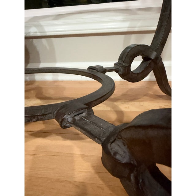 Metal Vintage French Style Wrought Iron and Glass Coffee Table For Sale - Image 7 of 13