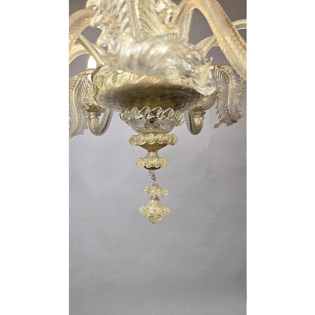Italian Six-Arm Murano Chandelier, 1900s For Sale - Image 3 of 11