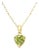 Heart Shaped Peridot Necklace 14k Yellow Gold 16" For Sale