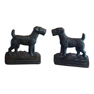Early 20th Century Airedale Terrier Bookends - A Pair For Sale