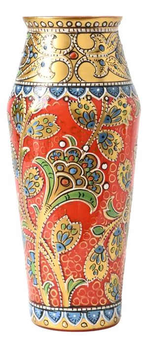 Antique Bohemian Glass Vase, 1920s