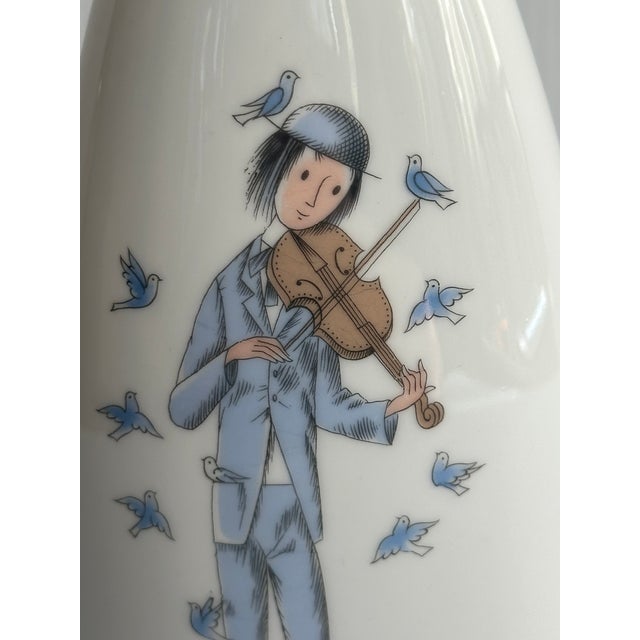 MCM 1950s Rosenthal Germany 8" Tall Porcelain Vase"The Violinist" Sign Raymond Peyote #1507 For Sale - Image 14 of 14