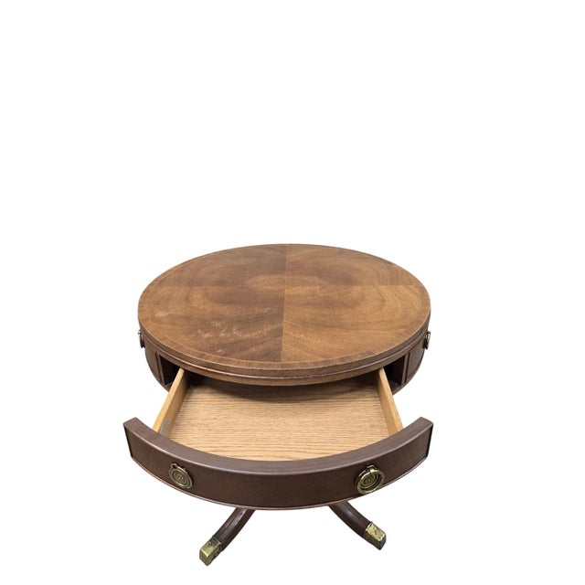 Baker Furniture Company Vintage Baker Furniture Mahogany Drum Table For Sale - Image 4 of 9