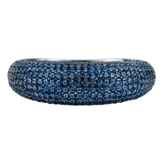 Chic 2.03ct Sapphire Cluster Contemporary Chunky Ring Size 5.5 in 14k Solid Gold For Sale