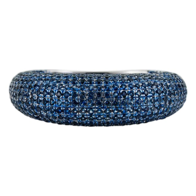 Chic 2.03ct Sapphire Cluster Contemporary Chunky Ring Size 5.5 in 14k Solid Gold For Sale