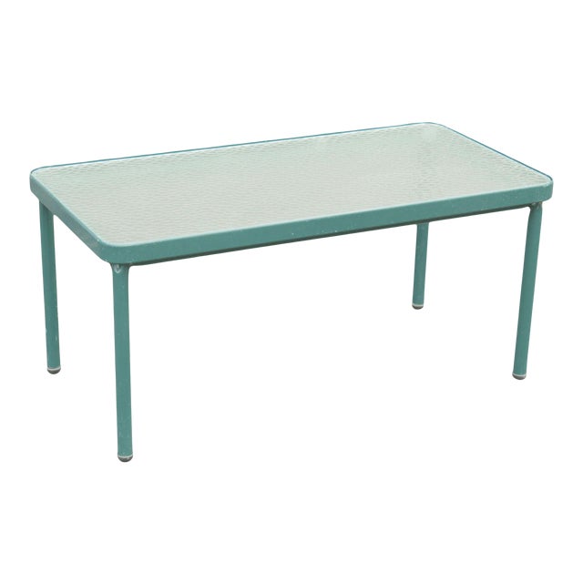 Brown Jordan Vintage Green Painted Glass Patio Top Coffee Table Chairish