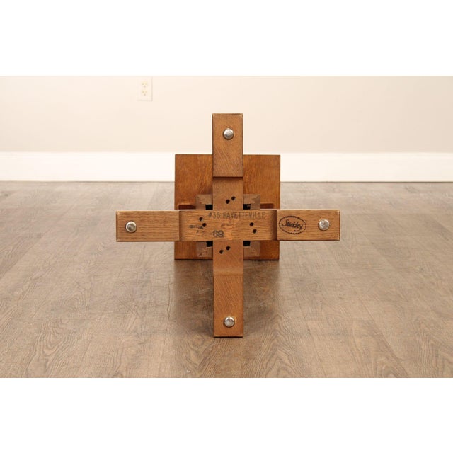 Stickley Mission Collection Oak Pedestal For Sale - Image 11 of 12