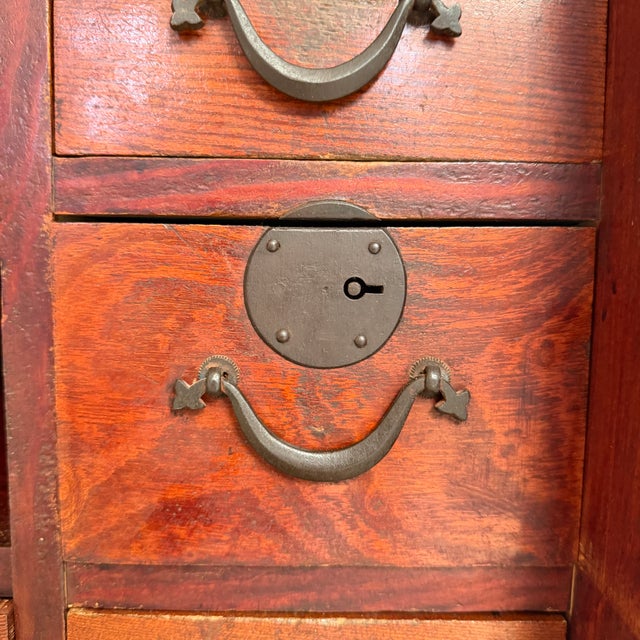 Vintage Japanese Choba Tansu Chest with Original Iron Hardware, 1920 For Sale - Image 13 of 15