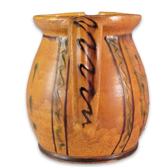 Mid 20th Century West German Studio Pottery Pitcher Hand Thrown Ceramic Jug 7.25" For Sale - Image 5 of 10