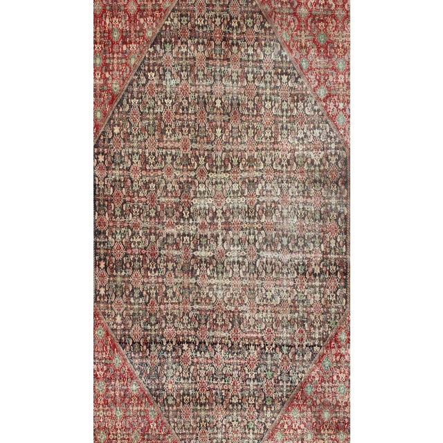 Colorful Large Persian Antique Qashqai Rug With a Beautiful Tribal Motif Design 13' X 18'7 For Sale - Image 4 of 12