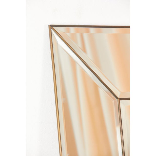 Metal Large Brass-Edged Wall Mirror, 1960s For Sale - Image 7 of 15