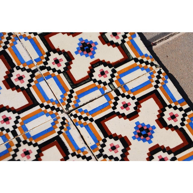 Art Nouveau / Early Art Deco Design Set of 33 Portuguese Geometric Tiles Multicolor c.1900s For Sale - Image 15 of 18