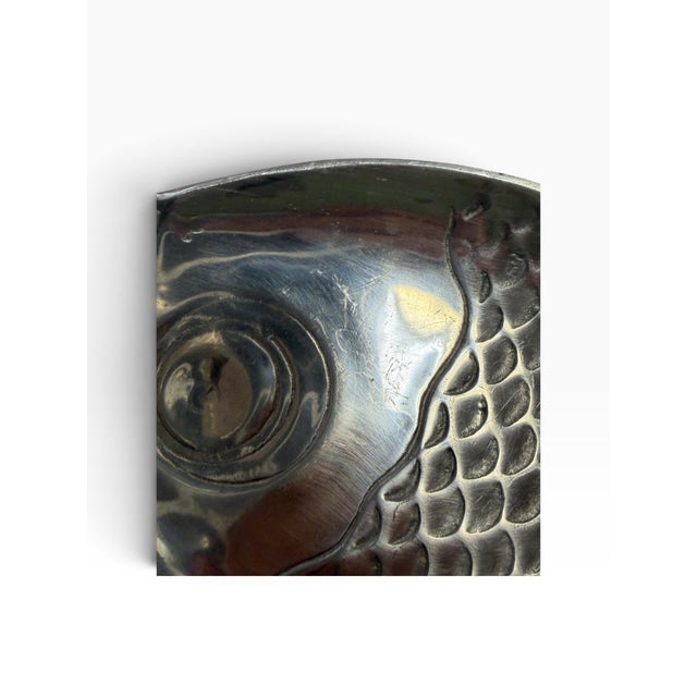 Vintage Hand-Cast Mexican Pewter Koi Fish Platter - Guadalajara For Sale - Image 4 of 7