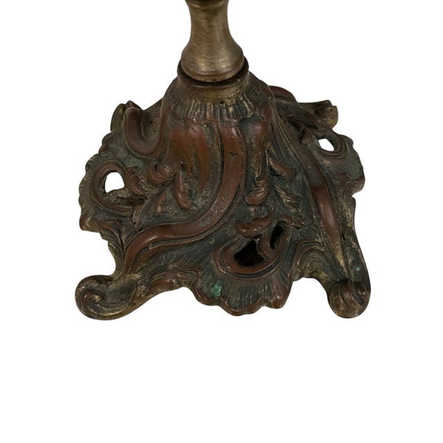 Pair of Mid-Nineteenth Century Bronze Rococo Candelabras For Sale - Image 9 of 11