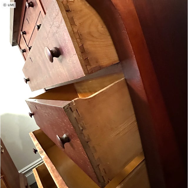 Antique Highboy Dresser With Swivel Mirror For Sale - Image 11 of 12