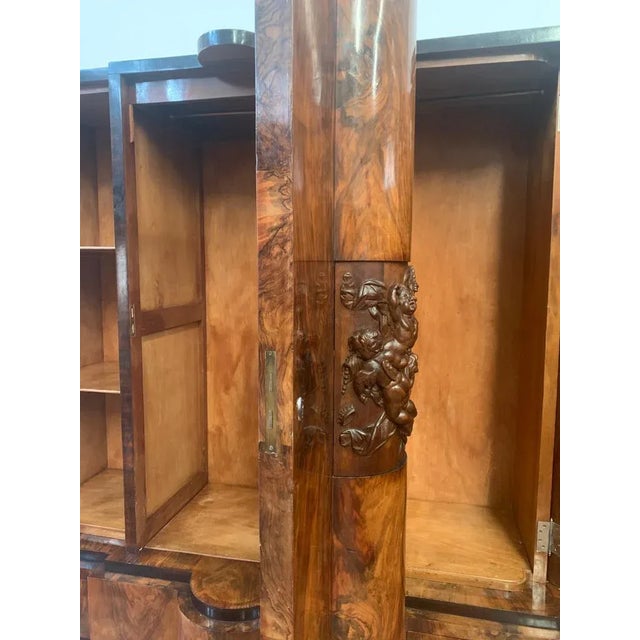 Walnut Cabinet with Cherub Carvings by Ducrot, 1920s For Sale - Image 10 of 17