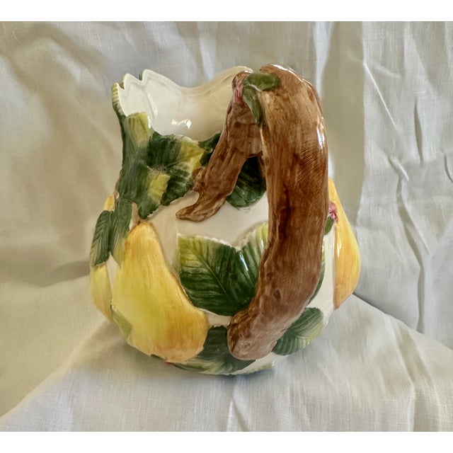 1990s Fitz & Floyd "Holiday Pear" Pitcher 1.5 Qt For Sale - Image 5 of 8