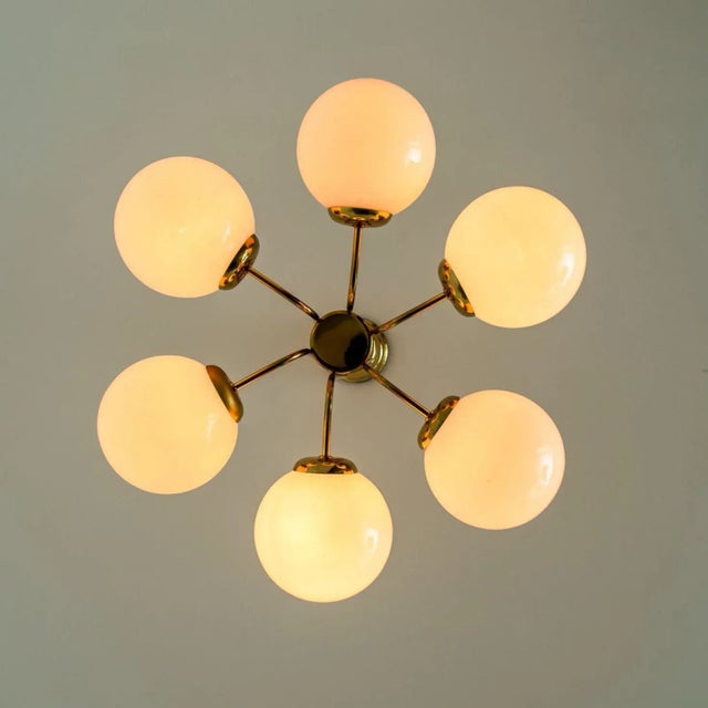 Brass Round Hanging Light from Limburg, 1970s For Sale - Image 6 of 9