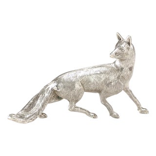 Silver Cast Brass Fox For Sale
