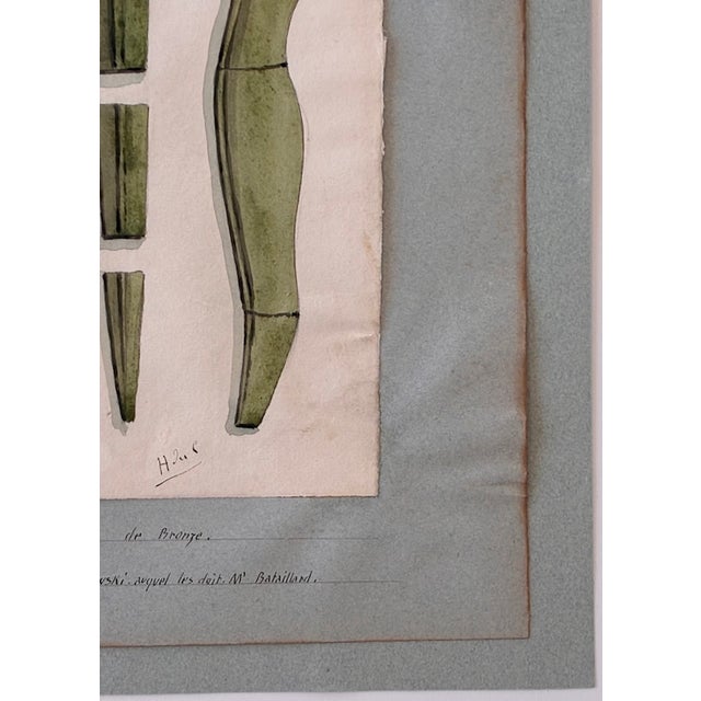 Antique Austrian Museum Watercolor c.1900 Bronze Age Tools Scientific Art c.1900 For Sale In Reno/Lake Tahoe - Image 6 of 13